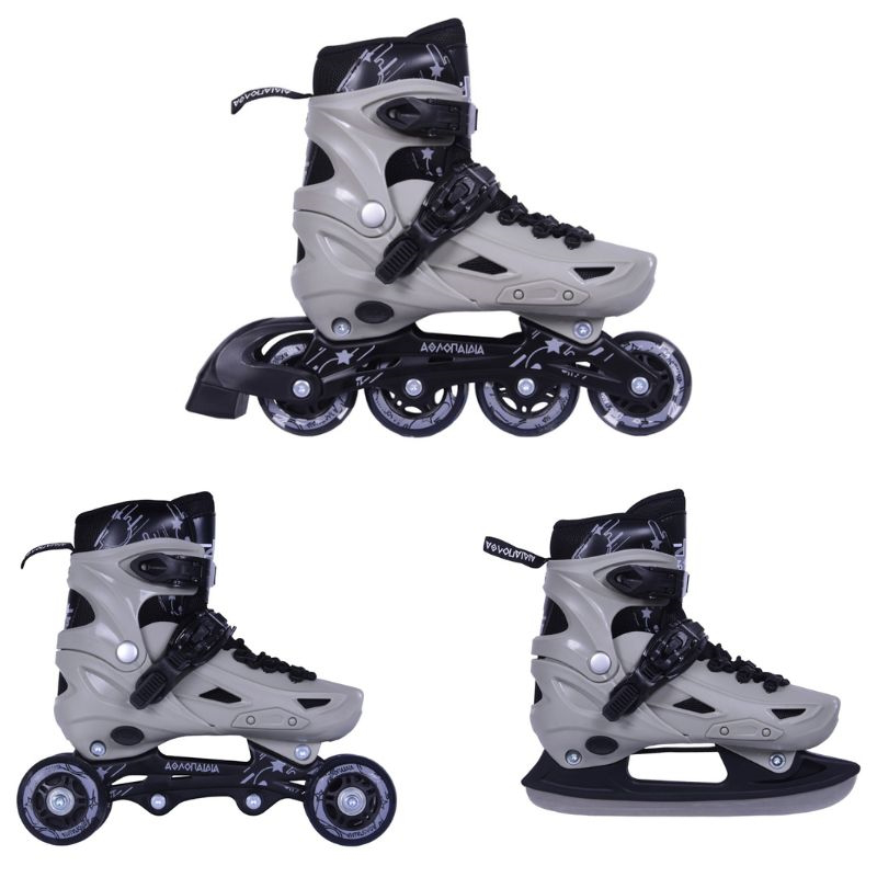 3k adjustable kids inline/roller skates/ice skates 3in1 10306ris-null