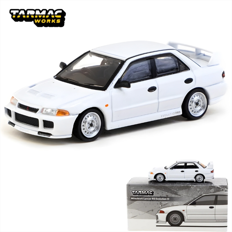 Tarmac 1/64 mitsubishi lancer rs evolution III, white, , medium-null
