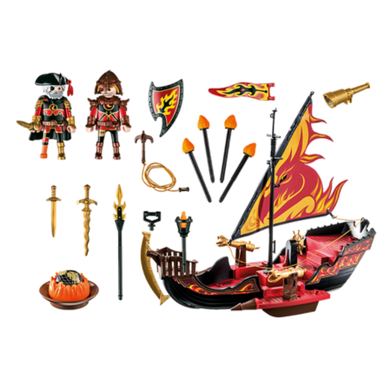 Playmobil novelmore - burnham raiders fire ship 4y+ (70641), , medium-null