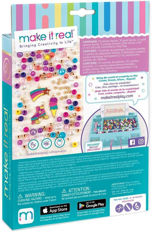 Make it real rainbow dream jewellery diy charm bracelet making kit, , medium-null
