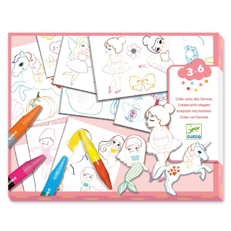 Design for little ones - create with shapes a world to create, girls, , medium-null