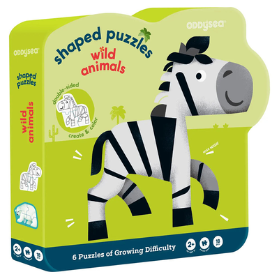 6 shaped puzzles - wild animals
