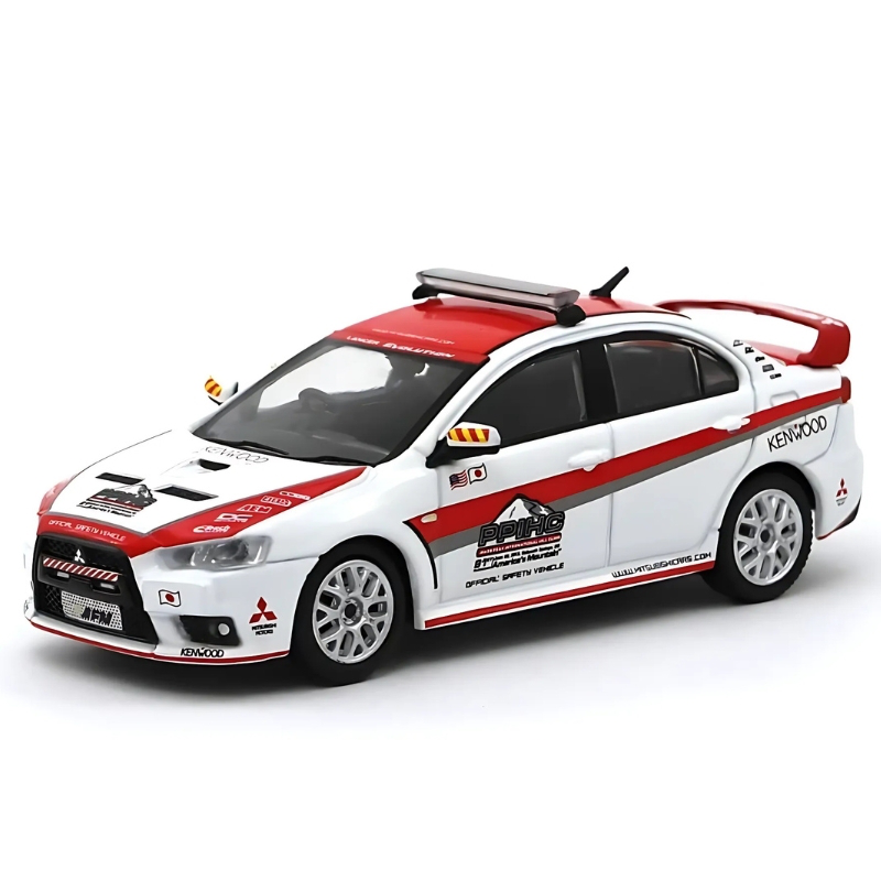 Tarmac mitsubishi lancer evo scale: 1:64x pikes peak safety car, white/red, , medium image number null