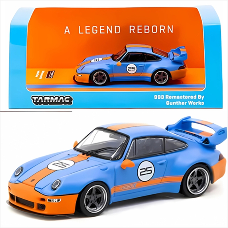 Tarmac 1/64 porsche 993 *remastered by gunther werks*,blue orange, , medium image number null