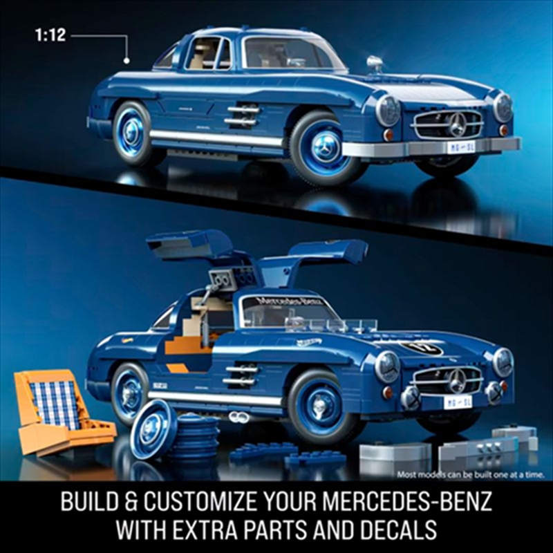 Hot wheels brick - mercedes-benz 300 sl building toy kit hww25, , medium-null