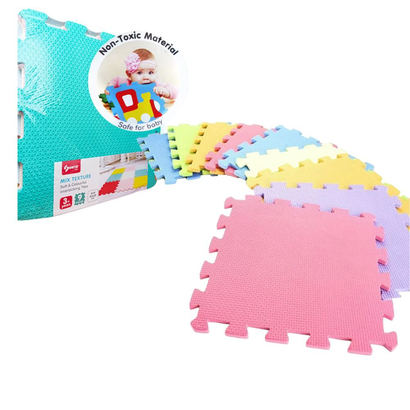 Product image: Παιδικό πάζλ χαλάκι πατώματος 9 τεμαχίων 32x32cm πολύχρωμο, , medium-null