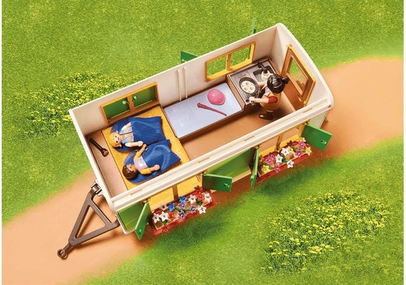 Playmobil pony shelter with mobile home, , medium-null
