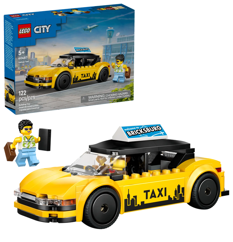 Lego city 60487 yellow taxi, , medium-null