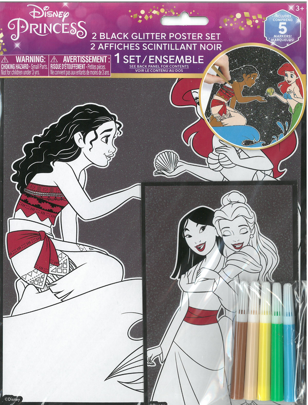 Disney princess glitter poster set (2 pcs), , medium-null