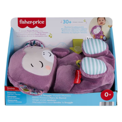 Fisher price soothe &lsquo;n snuggle purple monkey baby toy and sound machine with breathing motion jlh41, , medium