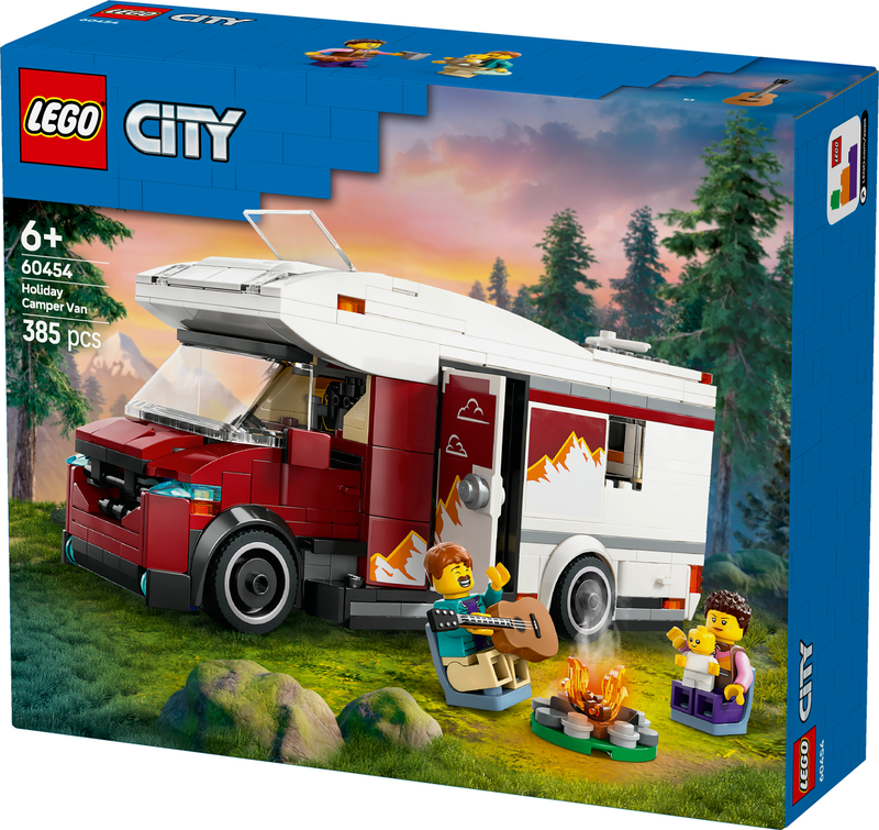 Lego city holiday adventure camper van 60454 for ages 6+ 385pcs, , medium-null