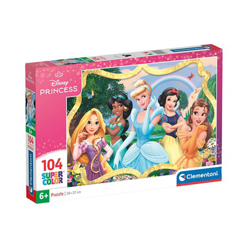 As clementoni kids puzzle super color disney prinncess 104 pcs 6y+ 25058, , medium-null