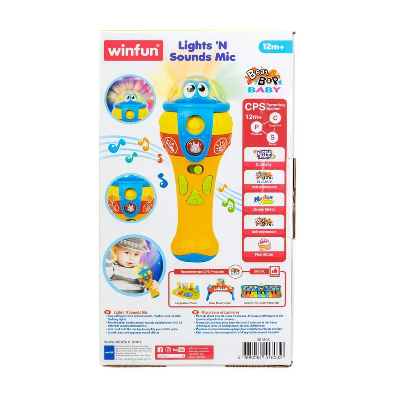Product image: Winfun παιδικό μικρόφωνο sing-along με ζωάκια, ρυθμούς & φωτεινά εφέ, , medium-null
