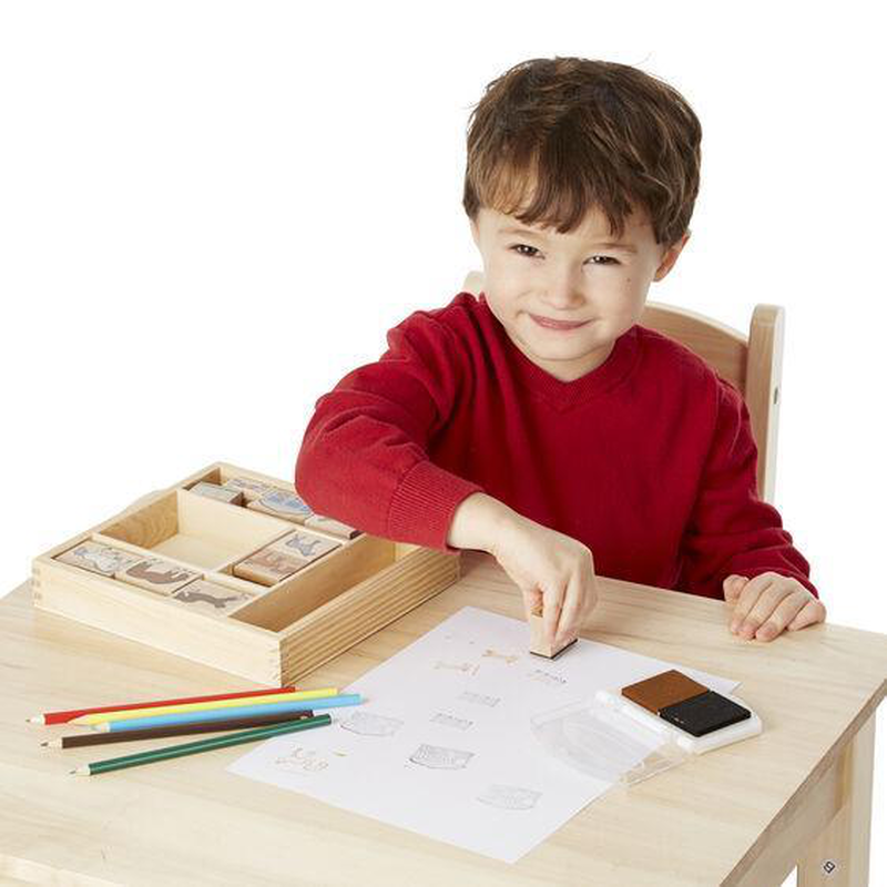 Melissa & doug 12410 wooden stamp set - horses image number null