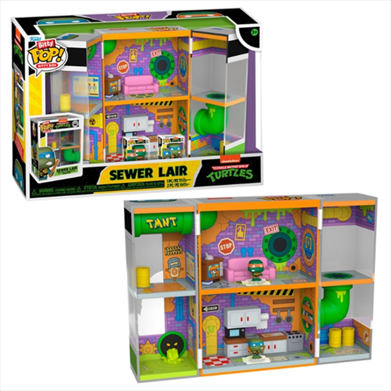 Funko bitty pop! Box: teenage mutant ninja turtles - sewer lair vinyl figures, , medium-null