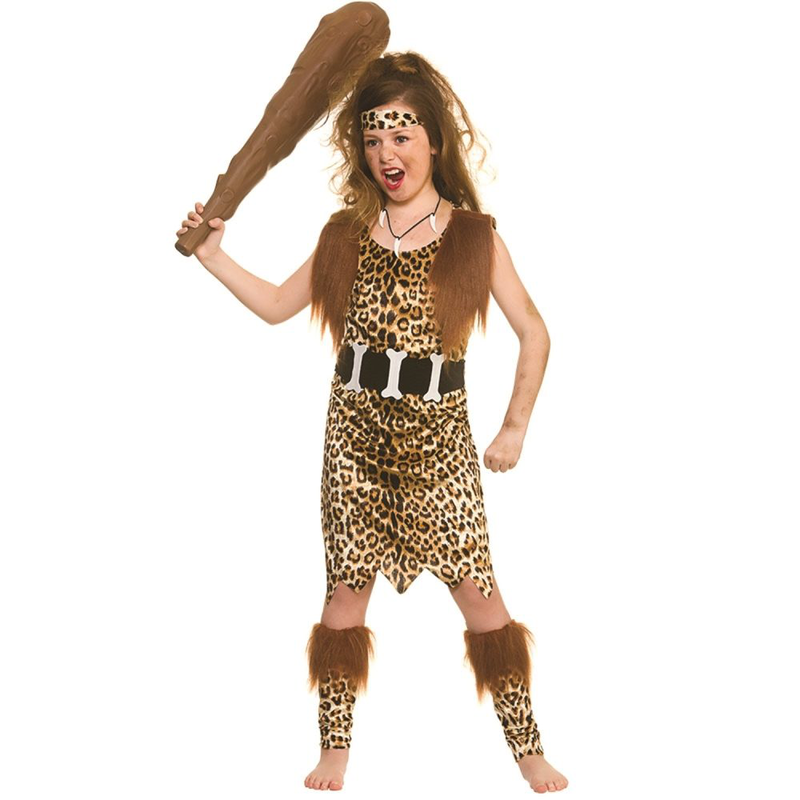 Stone age cave girl costume, , medium-null