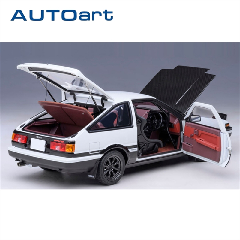 Product image: Autoart 1/18 toyota sprinter trueno ae86 “project d”, white/black, , medium-null