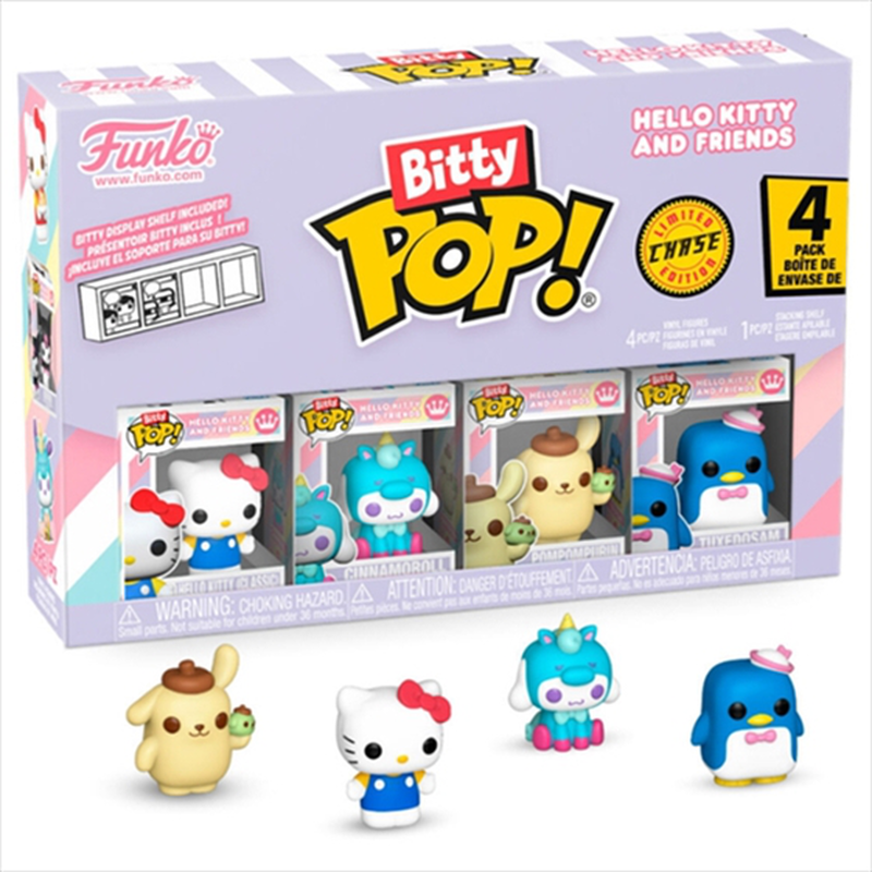 Funko bitty pop! 4-pack: hello kitty and friends - hello kitty classic, cinnamoroll, pompompurin, tu, , medium-null