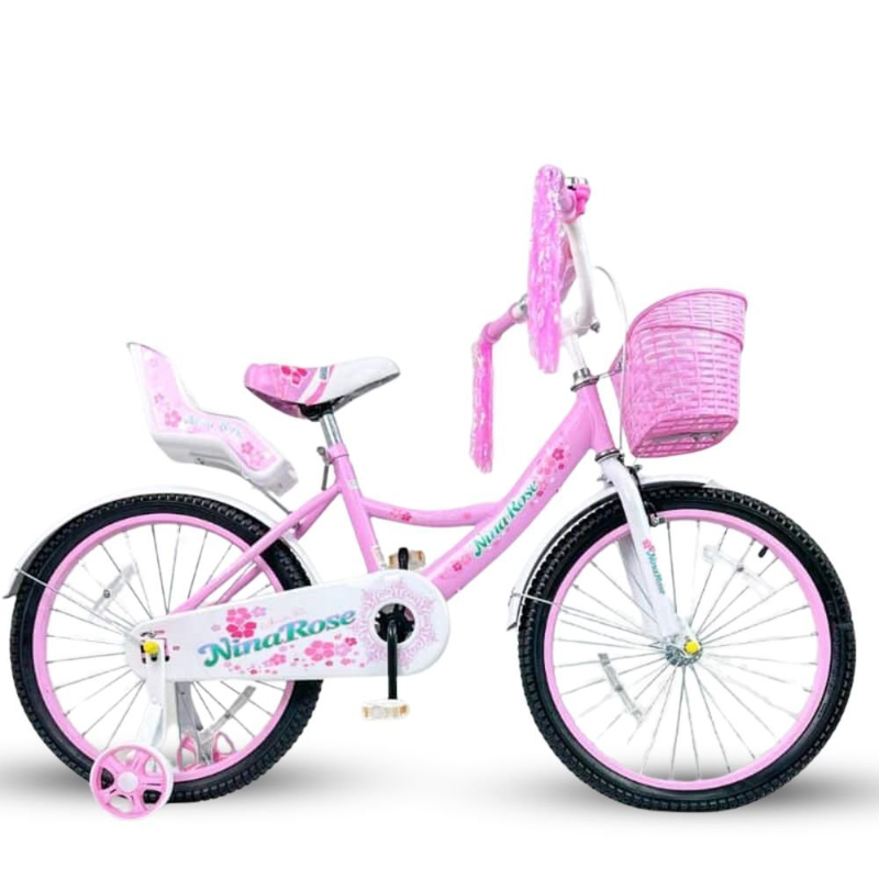Παιδικό ποδήλατο με βοηθητικές ρόδες 14″ σε ροζ χρώμα, 3-5 ετών, , medium-null