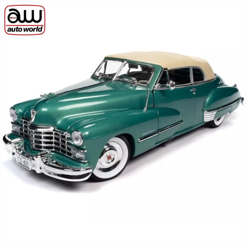 Auto world 1/18 1947 cadillac series 62 cabriolet, ardsley green metallic, , medium-null