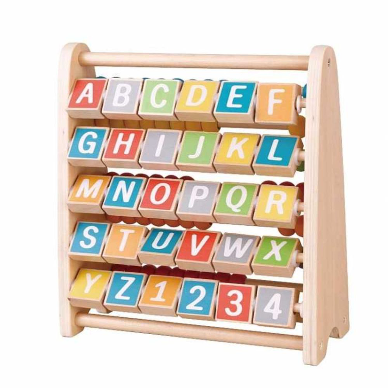 Product image: Ξύλινoς εκπαιδευτικός άβακας-αριθμητήριο με χάντρες, αριθμούς και αλφάβητο, , medium-null