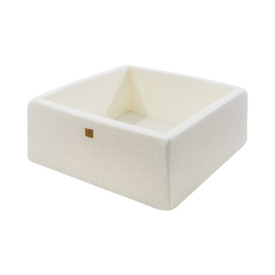 Meowbaby® boucle white square balls pit for a child 110x110x40cm/ 400 balls 7cm/ white/ pearl!