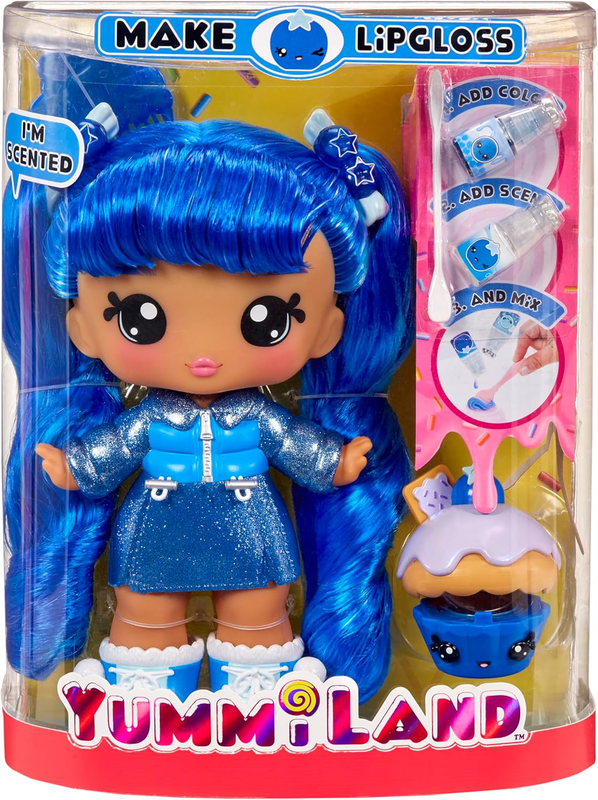 Product image: Yummiland large doll + lipgloss pet - rory blueberry - 4y+, , medium-null