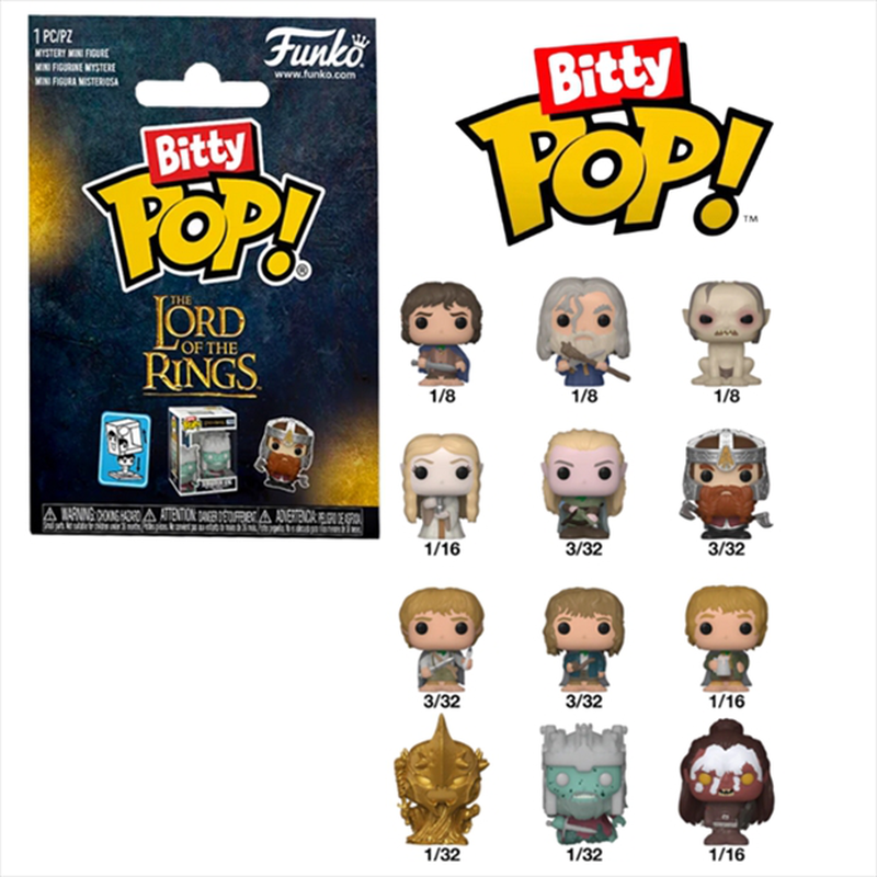Funko bitty pop! Singles: the lord of the rings mystery mini figures 32 pcs pdq blind bag/random vin, , medium image number null