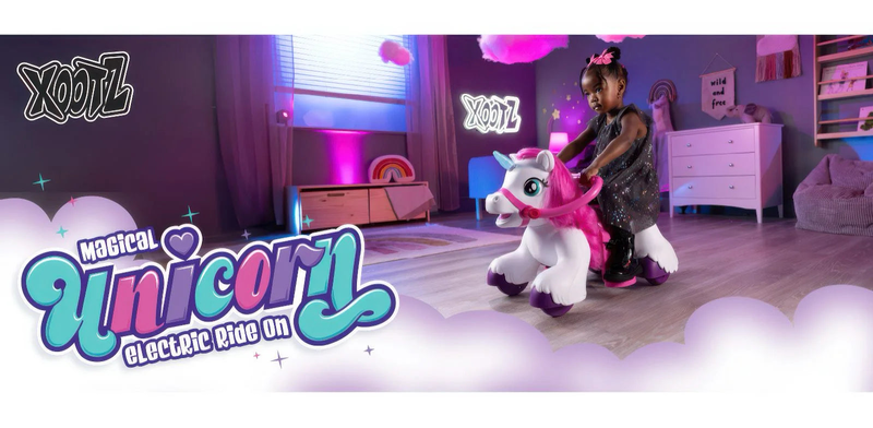 Product image: Xootz unicorn electric ride-on unicorn toy, , medium-null