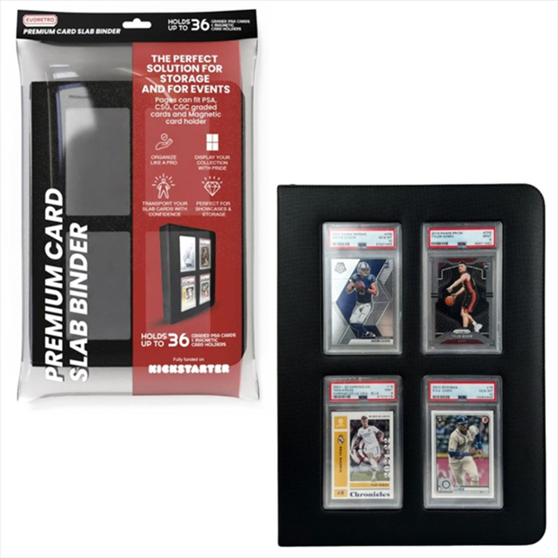 Evoretro - premium card slab binder with window - black - holds up to 36  slabs, , medium-null