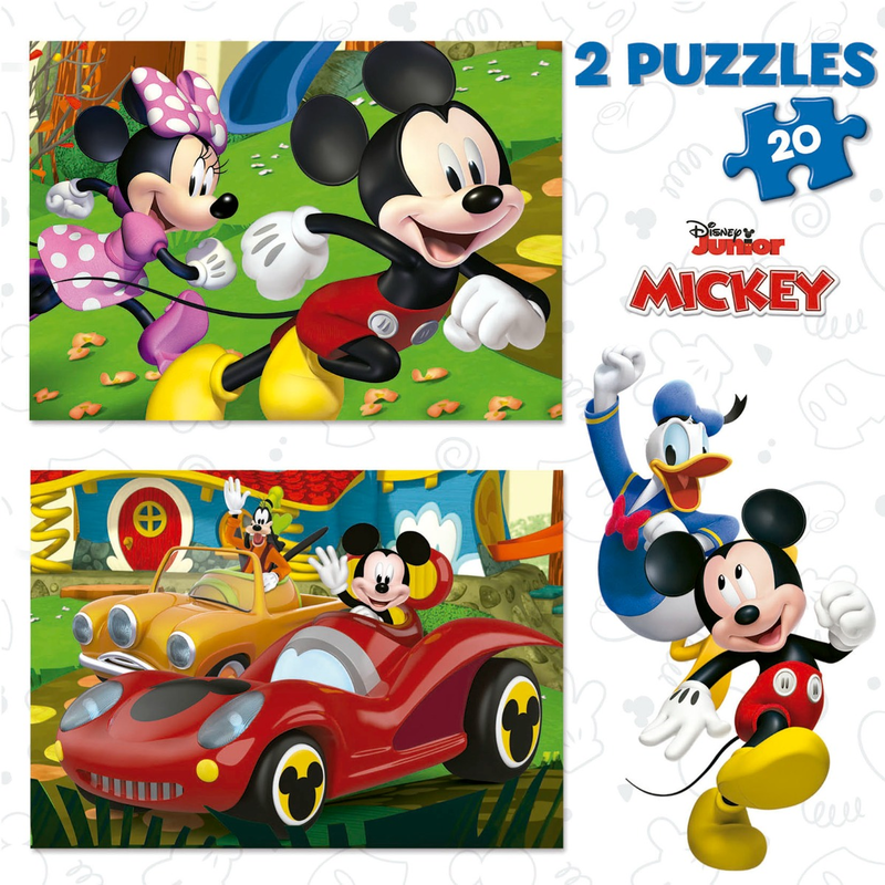 Mickey mouse fun house puzzles 2&times;100pcs, , medium-null