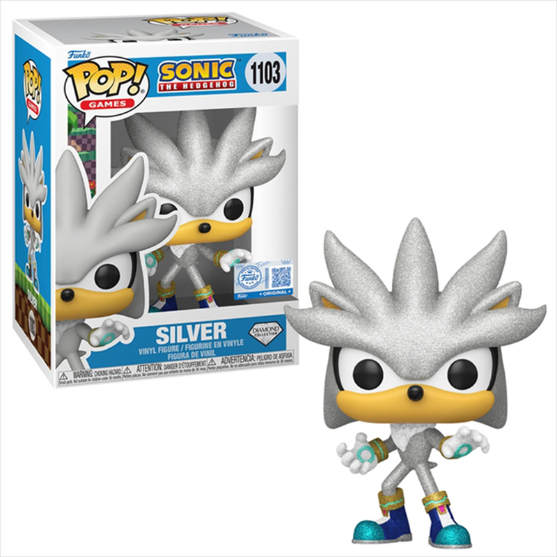 Funko pop! Games: sonic the hedgehog - silver diamond special edition #1103 vinyl figure, , medium-null