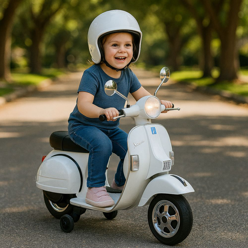 Vespa&reg; &eta;&lambda;&epsilon;&kappa;&tau;&rho;&omicron;&kappa;ί&nu;&eta;&tau;&eta; &pi;&alpha;&iota;&delta;&iota;&kappa;ή &mu;&eta;&chi;&alpha;&nu;ή 12v, 4.5ah ride-on &mu;&epsilon; &alpha;&upsilon;&theta;&epsilon;&nu;&tau;&iota;&kappa;ό &iota;&tau;&alpha;&lambda;&iota;&kappa;ό &sigma;&tau;&upsilon;&lambda; &sigma;&epsilon; ά&sigma;&pi;&rho;&omicron; &chi;&rho;ώ&mu;&alpha;, 3+ &epsilon;&tau;ώ&nu;, , medium-null