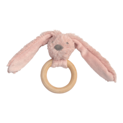 G- wooden teething ring old pink rabbit richie, , medium