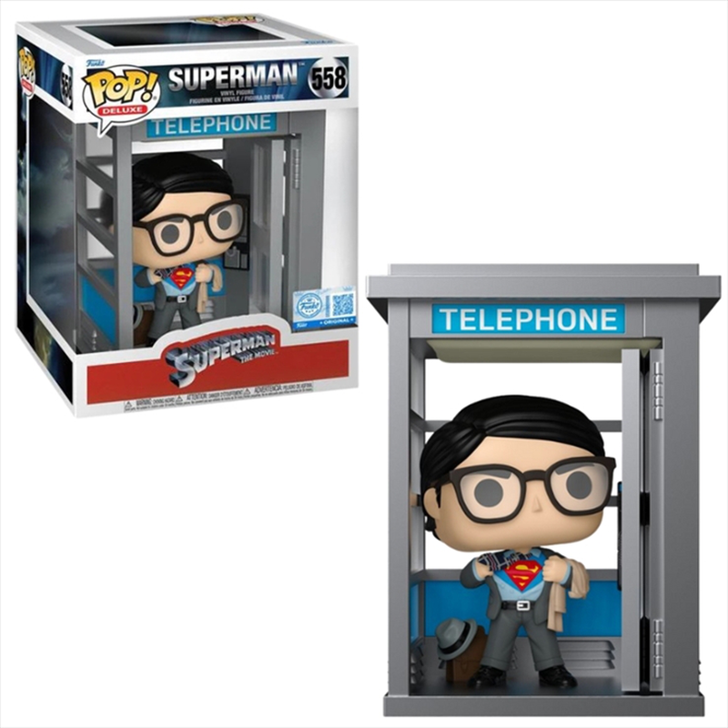 Funko pop! Deluxe: dc comics - superman with booth special edition #558 vinyl figure, , medium-null