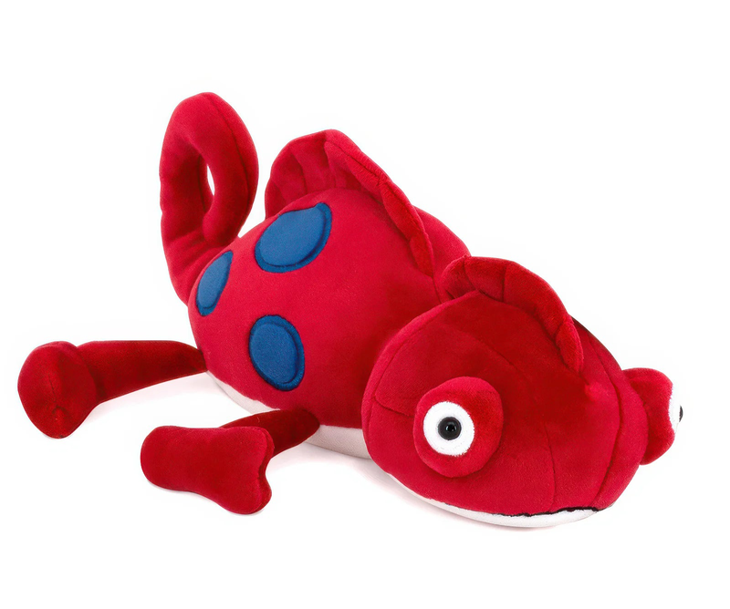 Red chameleon plush 30cm, , medium-null