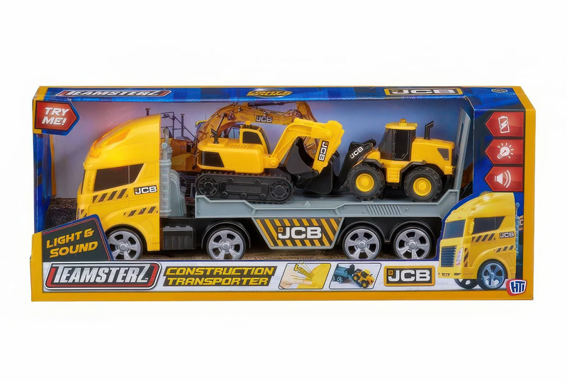 Product image: Teamsterz jcb light & sound construction transporter, , medium-null