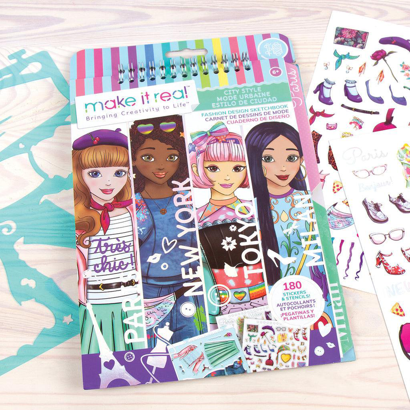Make it real fashion design stickers & sketchbook: city style, , medium-null