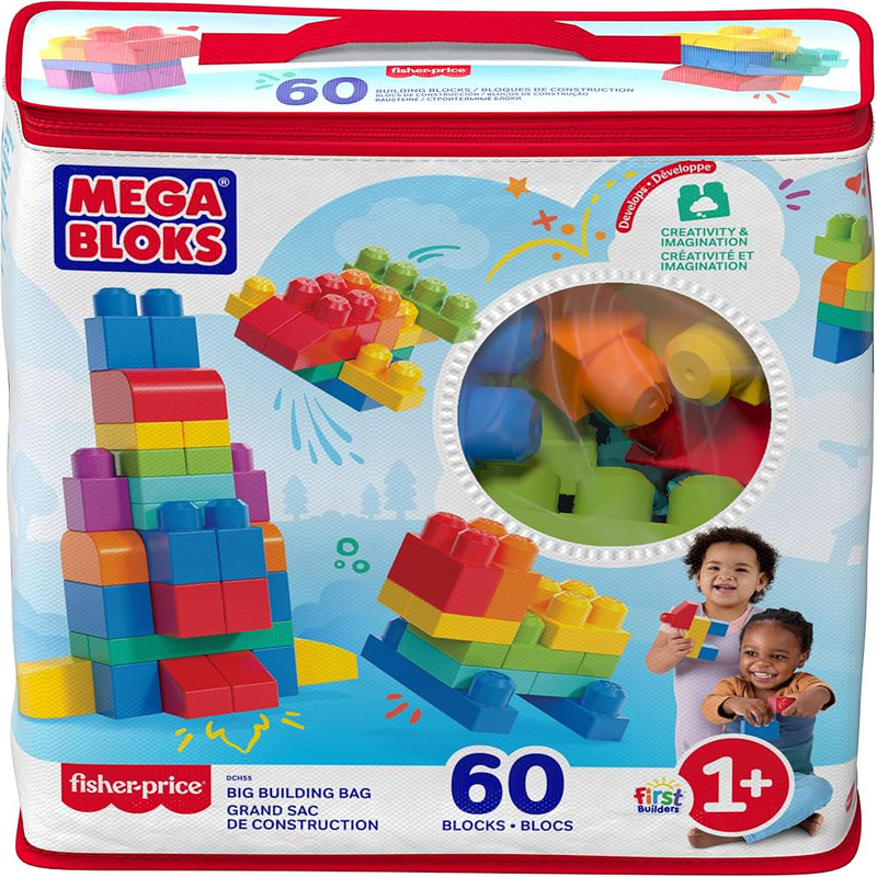 Product image: Mega bloks building bag 60 pieces - blue, , medium-null