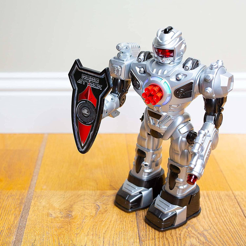 Product image: Roboattack large remote control interactive robot - silver, , medium-null