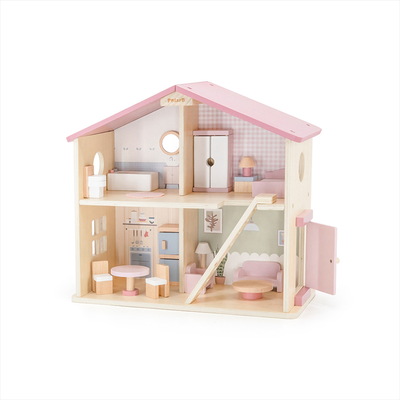 Wooden dollhouse with accessories - assembled, , medium