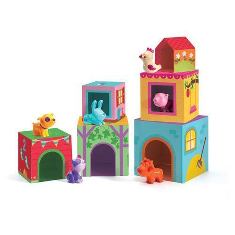 Djeco 6 cubes farm and animals for ages 2+, , medium-null