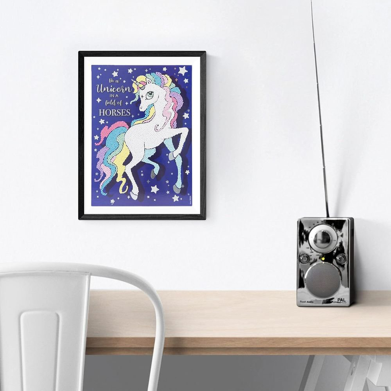 Diamantiny crystal art πίνακας μονόκερος με 3d πολύτιμες πέτρες δημιούργησε το δικό σου ψηφιδωτό εργο, , medium-null