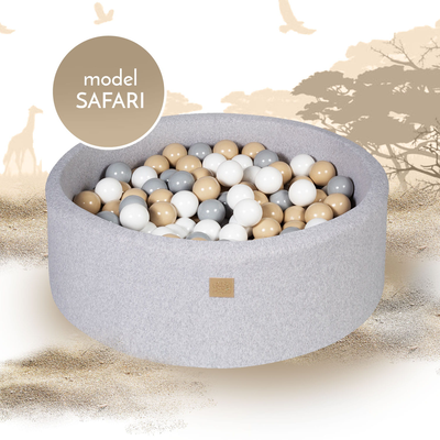 Meowbaby® foam ball pit safari ready set with 250 balls baby ball pool - 40cm