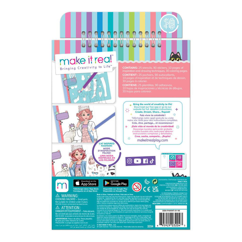 Product image: Make it real fashion design stickers & sketchbook: pretty kitty, , medium-null