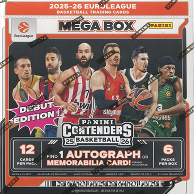 Panini - 2025-26 contenders euroleague basketball - mega box - 6 packs - 48 cards - 1 autograph, , medium
