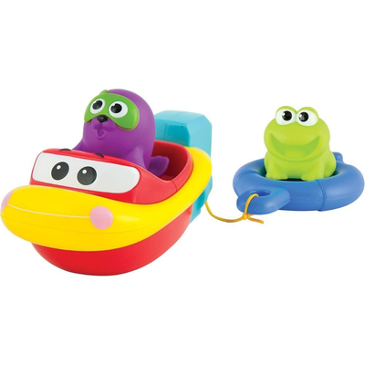 Winfun pull & go boat, παιχνίδι βάρκα για μπανιέρα με θαλάσσιους φίλους, , medium