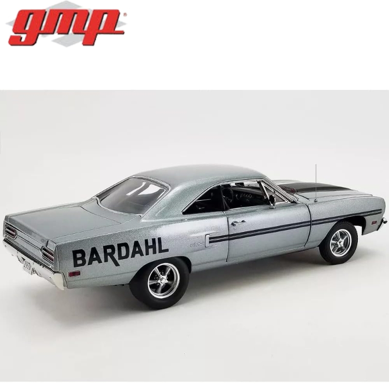 Gmp 1/18 1970 plymouth gtx drag car bardahl al young, grey-blue, , medium-null