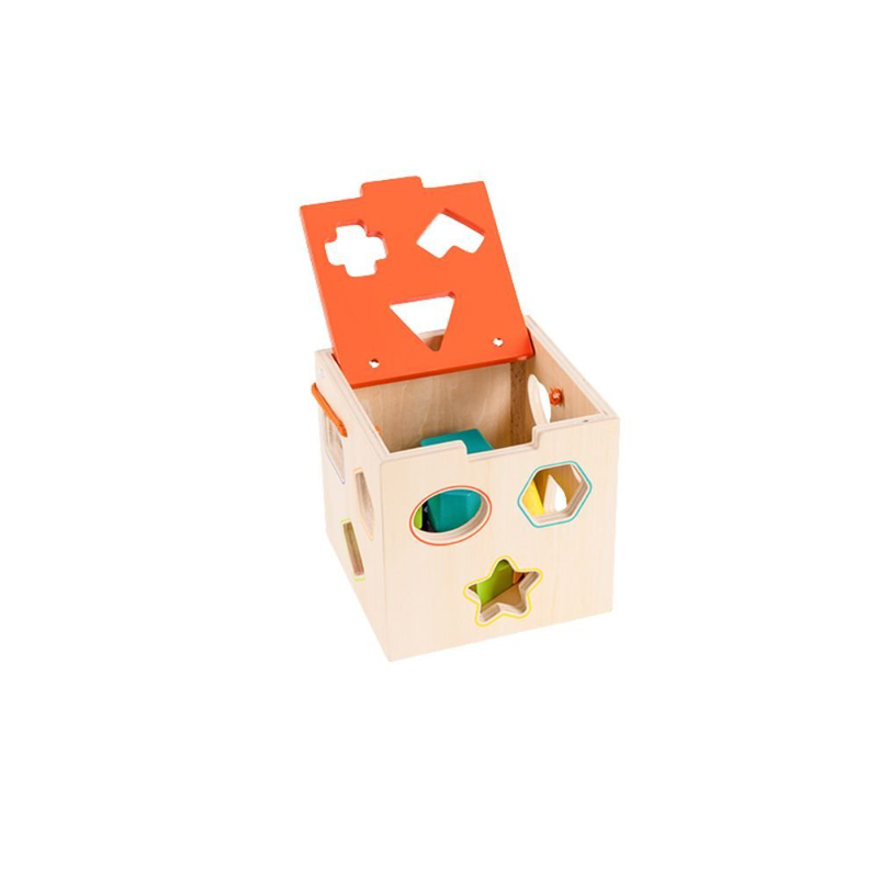 Wooden shape sorting cube, , medium-null