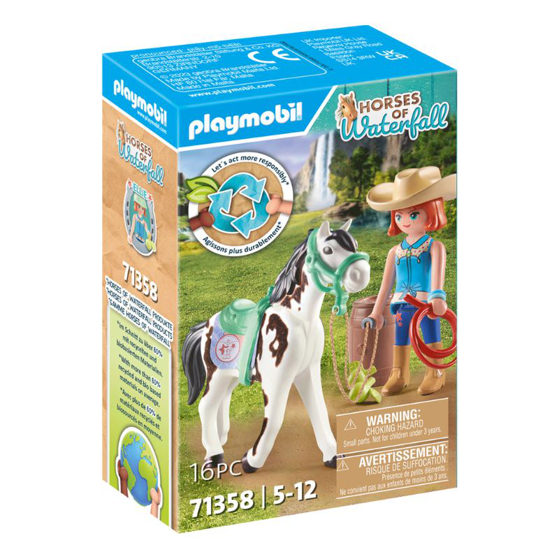 Playmobil 71358 horses of waterfall - feeding time with ellie and saw dust, , medium-null